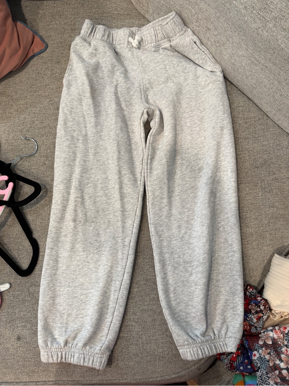 abercrombie kids sweatpants a&f essentials light grey joggers 9/10 regular